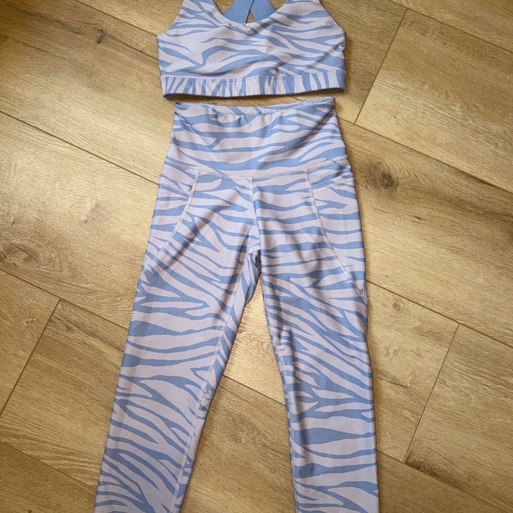 Purple and White Zebra Print Activewear Set